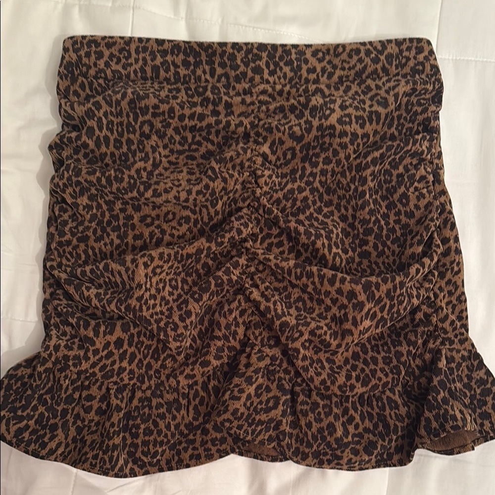 Leopard Print Brown Skirt